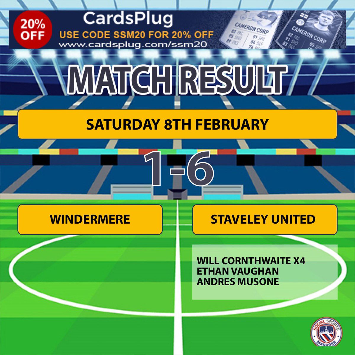 Staveley United FC (@staveleyunited) on Twitter photo RESULT: <a href="/windermerefc/">Windermere Sports Club β½οΈ</a> 1 Staveley 6
A good win for us today away at Windermere. Credit to the opponent who never gave up.
A big shout out to Jacob and Andres, both making their senior debuts today with Andres scoring one of our goals aswell. RESULT: <a href="/windermerefc/">Windermere Sports Club β½οΈ</a> 1 Staveley 6
A good win for us today away at Windermere. Credit to the opponent who never gave up.
A big shout out to Jacob and Andres, both making their senior debuts today with Andres scoring one of our goals aswell.