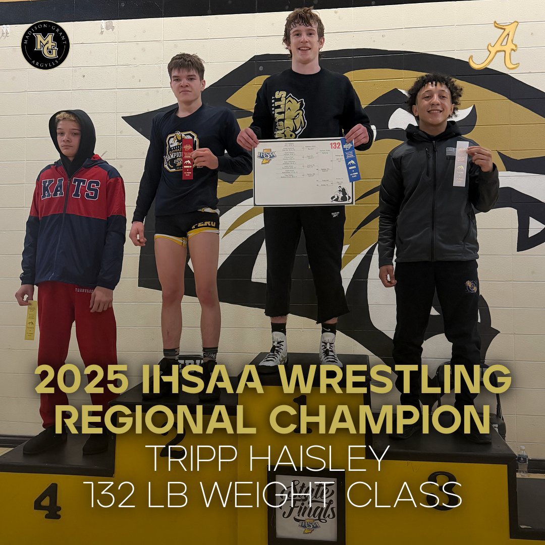 Madison-Grant Argylls Baseball (@mgargyllsbsbl) on Twitter photo 🚨📣CONGRATULATIONS <a href="/tripp5326/">Tripp Haisley</a> 2025 IHSAA WRESTLING REGIONAL CHAMPION at the 132 weight class💥👊
Tripp’s 1st Regional Title in 3 years AND THE 1st for Madison Grant in 39 Years (1986)‼️ <a href="/MGWrestling2/">Argyll Wrestling Team</a> Grant Howard (165) and Boston Caudell (215) each finished in 3rd place (175) 🚨📣CONGRATULATIONS <a href="/tripp5326/">Tripp Haisley</a> 2025 IHSAA WRESTLING REGIONAL CHAMPION at the 132 weight class💥👊
Tripp’s 1st Regional Title in 3 years AND THE 1st for Madison Grant in 39 Years (1986)‼️ <a href="/MGWrestling2/">Argyll Wrestling Team</a> Grant Howard (165) and Boston Caudell (215) each finished in 3rd place (175)