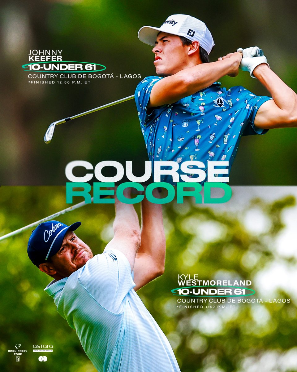 Korn Ferry Tour (@kornferrytour) on Twitter photo Johnny Keefer and Kyle Westmoreland both broke the course record <a href="/CountryBogota/">Astara Golf Championship</a> within an hour of each other 🤯 Johnny Keefer and Kyle Westmoreland both broke the course record <a href="/CountryBogota/">Astara Golf Championship</a> within an hour of each other 🤯