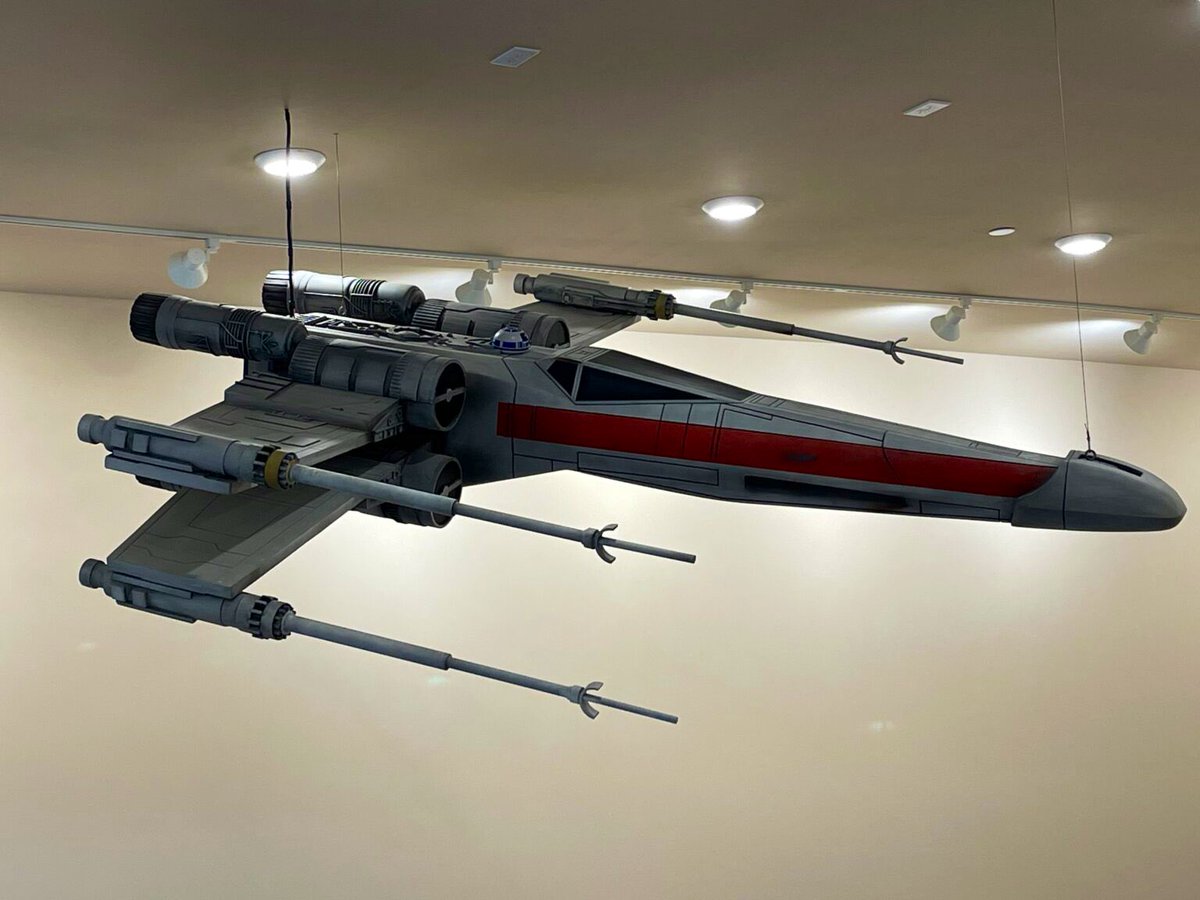 This 6-foot-long, 6-foot wide X-wing fighter is the Design Object at the Imperial Archives. 
Read more about this amazing piece -and what exactly a design object is 🤔 ranchoobiwan.org/thedesignobjec…