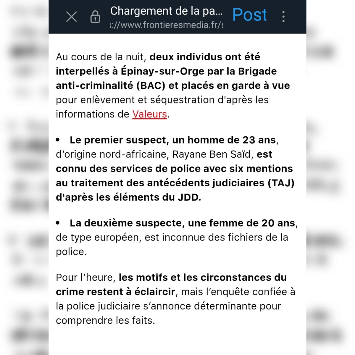 Tajmaat_Service's tweet image. Observez la méthode sournoise du média @Frontieresmedia.

Ils ont exposé sans retenue le nom et l'origine du suspect, mais ont soigneusement évité de préciser le profil de Cléa G., une Française de souche également suspectée, la qualifiant simplement "d’Européenne" sans…