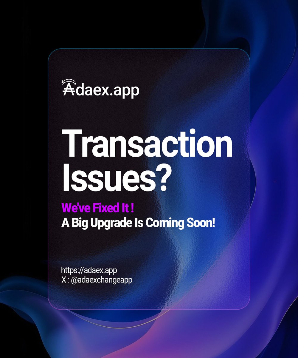 adaexchangeapp's tweet photo. Had transaction issues? It was due to telecom network problems in DRC 🇨🇩, but we've got it covered!
Plus, a big upgrade is coming soon to improve your experience. Stay tuned! #Adaex #Crypto #MobileMoney https://t.co/0B8ovtMvj1