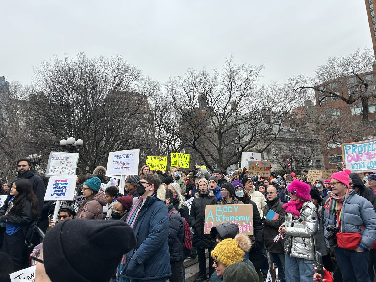 When trans kids are under attack, what do we do? STAND UP FIGHT BACK! Today, hundreds of NYers stood up to defend trans youth and their families. 

To all the trans kids scared right now, know that NYC loves you and that I will always stand with you.