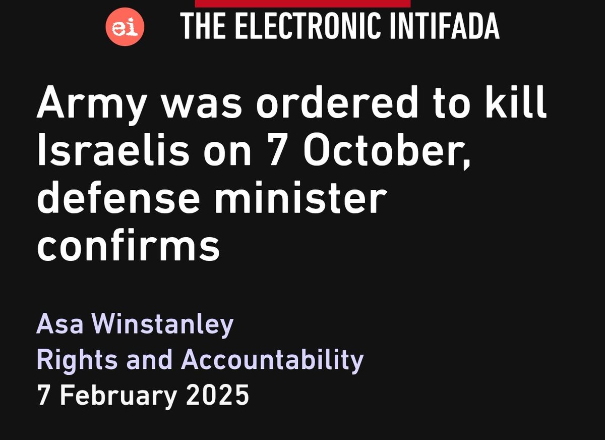 Am 7. Oktober habe die #israel|ische Militärführung „an verschiedenen Orten“ um #Gaza die Hannibal-Direktive befohlen, bestätigt der damalige 🇮🇱Verteidigungsminister Yoav Gallant. Dass also auf Israelis geschossen werden soll, um deren Geiselnahme zu verhindern.