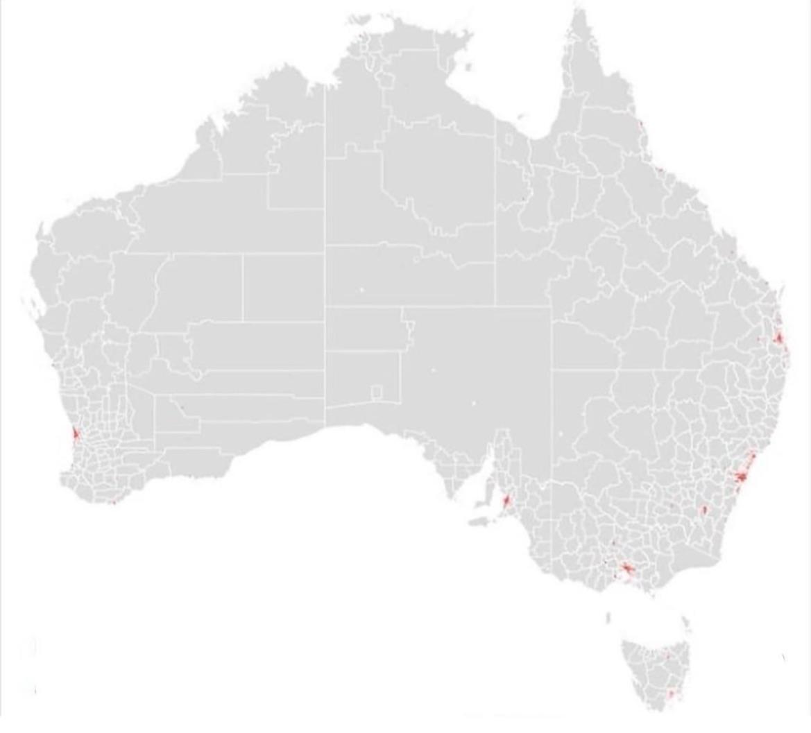 AddictMap's tweet image. 60% of Australians live in red areas. 

Source: ift.tt/XFDQria
#maps