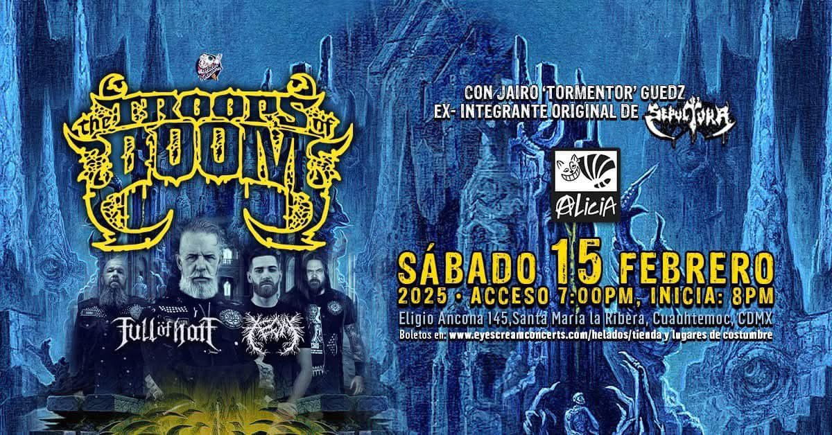 ElClubDelRock's tweet photo. Próximo sábado: The Troops of Doom incendiará el Foro Alicia en una Noche de Metal Inolvidable en la CDMX 

Invitados: Full Öf Hate y Æön 

https://t.co/R0NtusPqhy

Presenta @HeladosProd 

#thetroopsofdoom #aeon #fullofhate #heladosproducciones #show #metal #doom https://t.co/Opwl2Pra8o