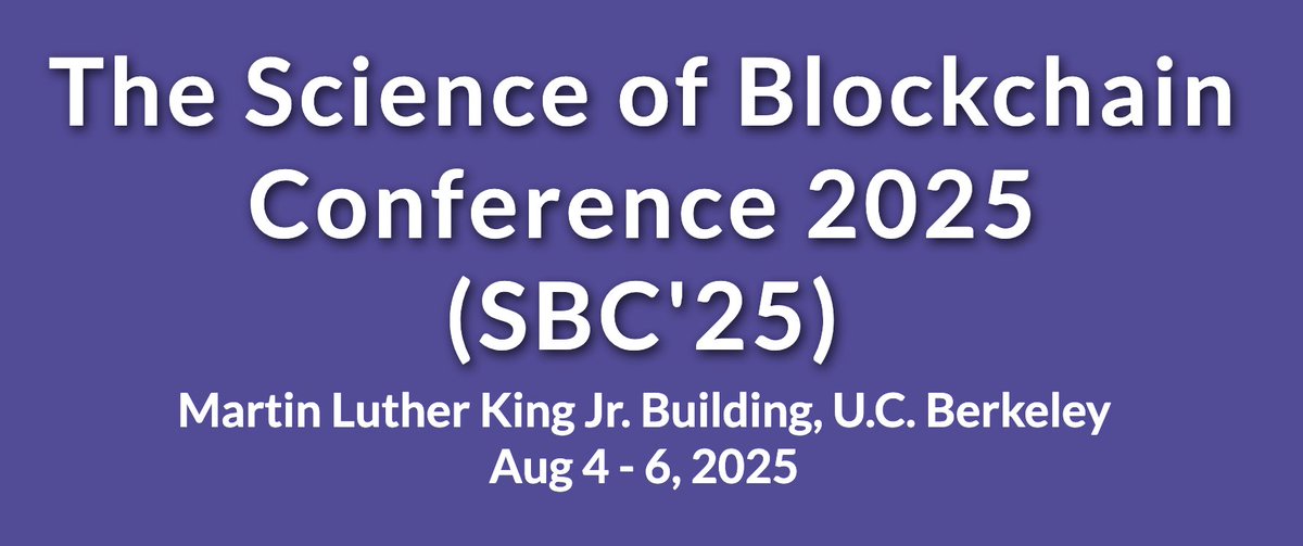 Ari Juels (@arijuels) on Twitter photo Science of Blockchain Conference (SBC) submission deadline in just over a month: 13 March. To learn more and submit, visit sbc-conference.com/2025/.
Co-organized by <a href="/BerkeleyRDI/">UC Berkeley RDI</a>, <a href="/CBRStanford/">The Stanford Center for Blockchain Research</a>, and <a href="/initc3org/">IC3</a>. Co-chaired with <a href="/dawnsongtweets/">Dawn Song</a> and <a href="/danboneh/">Dan Boneh</a>. Science of Blockchain Conference (SBC) submission deadline in just over a month: 13 March. To learn more and submit, visit sbc-conference.com/2025/.
Co-organized by <a href="/BerkeleyRDI/">UC Berkeley RDI</a>, <a href="/CBRStanford/">The Stanford Center for Blockchain Research</a>, and <a href="/initc3org/">IC3</a>. Co-chaired with <a href="/dawnsongtweets/">Dawn Song</a> and <a href="/danboneh/">Dan Boneh</a>.