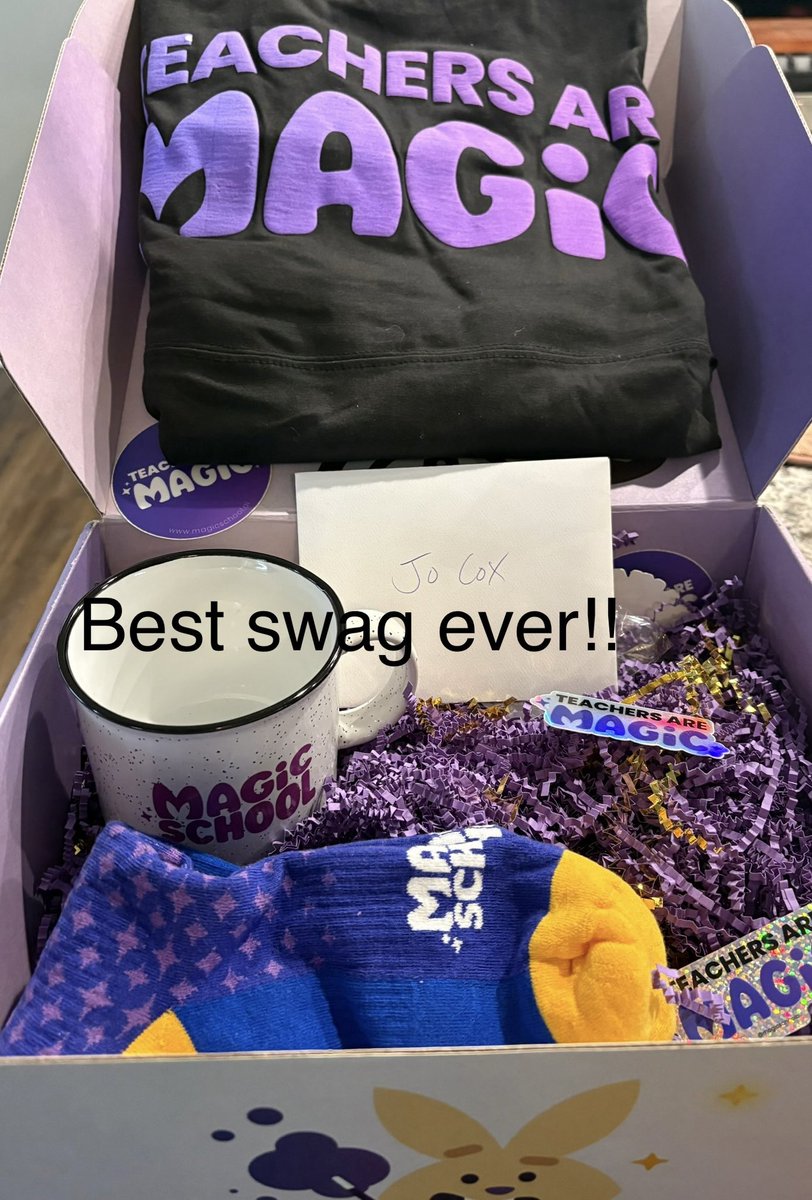 Love me some <a href="/magicschoolai/">MagicSchool AI 💜 🪄✨</a> .. thanks for the swag!!!!