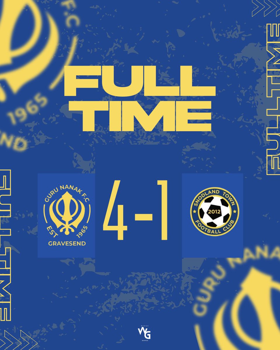 FULL TIME ⌛️

4-1 win today at home against <a href="/snodlandtownfc/">Snodland Town FC</a> 

E. Green ⚽️ D. Manning 🅰️
C. Coombs ⚽️ M. Arthey 🅰️
M. Arthey ⚽️ L. Tristam 🅰️
D. Hazmat ⚽️ B. Maynard 🅰️

#gurunanak 💙