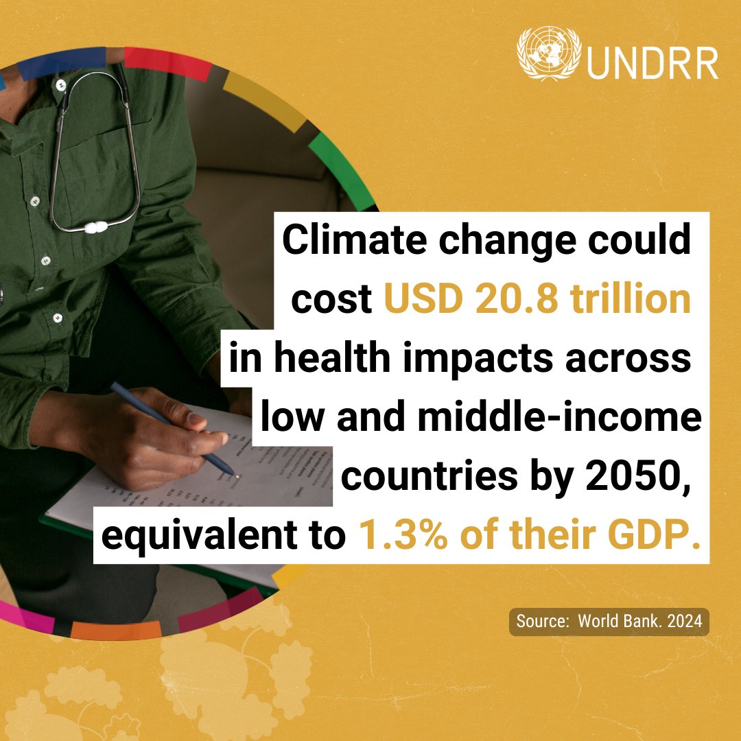 🚨Climate change could cost $20.8 trillion in health impacts by 2050 in low and middle-income countries—1.3% of their GDP, per <a href="/WorldBank/">World Bank</a> 

The cost of inaction is devastating. 

Read the full report➡️ ow.ly/aQFp50UVJ1t