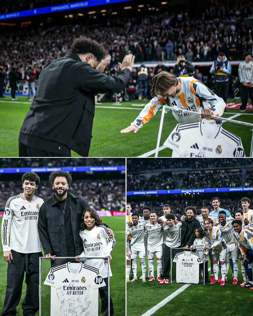Real Madrid honoring Marcelo after he announced his retirement 🥹🤍