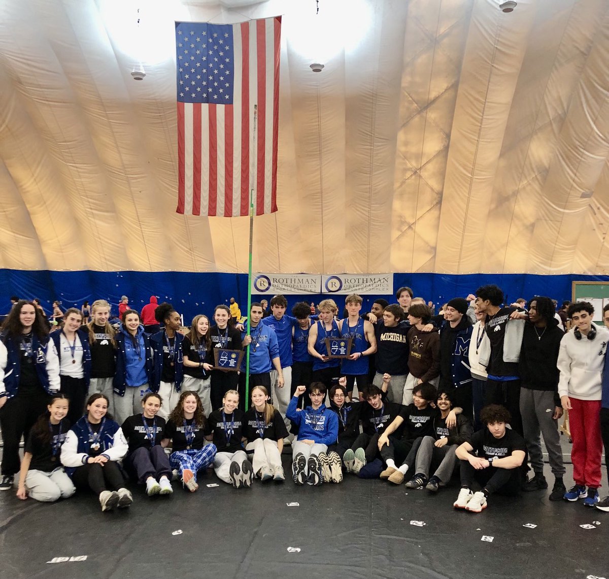 Sectional Champions! Metuchen Girls win the Central Jersey Group I Sectional Title. Our girls scored all over the place!  Absolutely tremendous meet for us! Congrats to our special seniors on their 4th consecutive title!  Boys won too!  Congrats to them!!