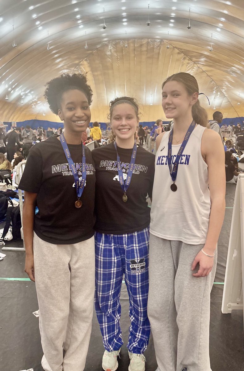 WOW! Metuchen’s hurdlers put all 3 in the top 4!  Congrats to Sarah Hyman the Sectional Champion!  Julia Kelly finished 3rd, &amp; Kadijata Bah was 4th! Great work girls!!