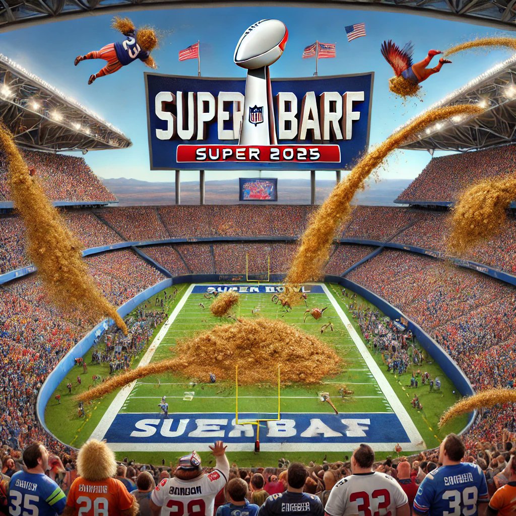 Introducing SuperBarf 2025 – the most hilariously chaotic memecoin to hit the blockchain! Inspired by the excitement of SuperBowl 2025, and the hype of barf, this token is built for those who thrive in the absurd. 
ca:A9J9YDCLFi8doasaCPvDu5CGtkFo5LYHg7NJjNzJpump