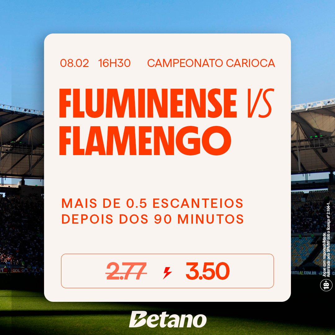 Betano_BR's tweet image. 🔥 Clássico é emoção até o último segundo! 🔥

No Fla-Flu, o jogo não acaba aos 90'. Você confia que vai rolar escanteio no tempo adicional?

➡️ shre.ink/b8Lj

#Betano #Confia #FlaFlu