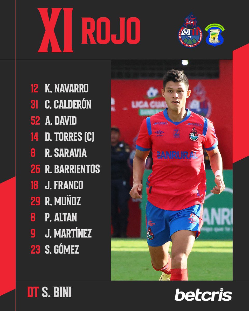 🙌🏼👹 ¡LOS 11 ESCARLATAS! 

Presenta <a href="/BetcrisGuate/">Betcris Guatemala</a> 

#SomosMunicipal 🔴🔵