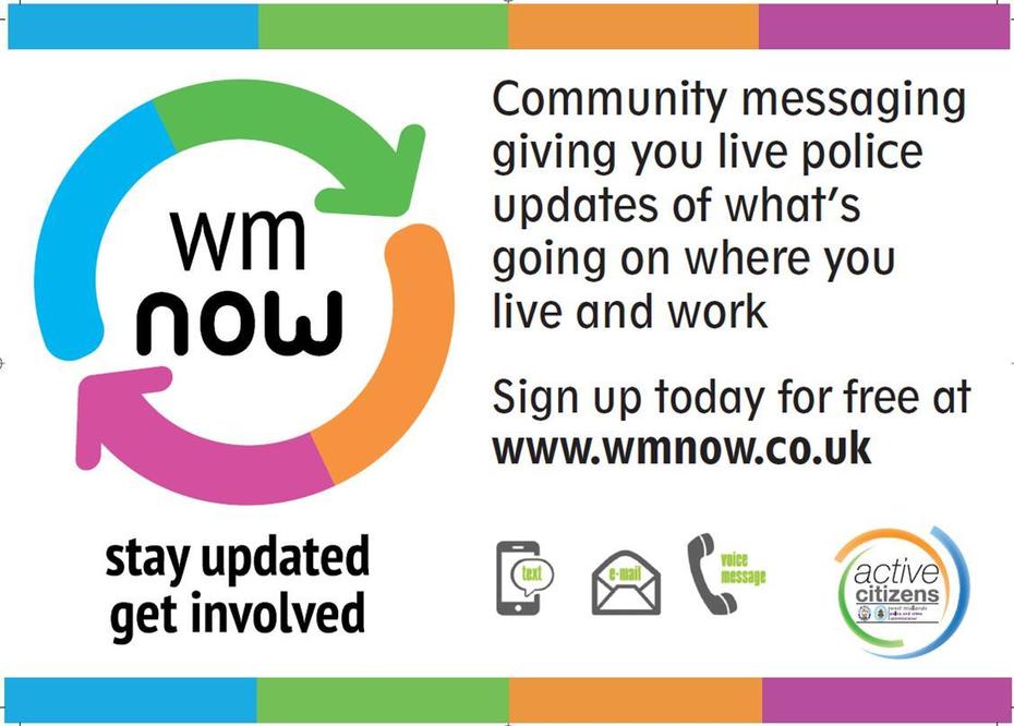 WednesfieldWMP's tweet photo. #WMNow | Want policing updates sent directly to you? Sign up for WM Now to receive updates straight into your inbox about crimes, police activity and other local news.
https://t.co/KBkBFHg4Ka https://t.co/9JByHJtjjM
