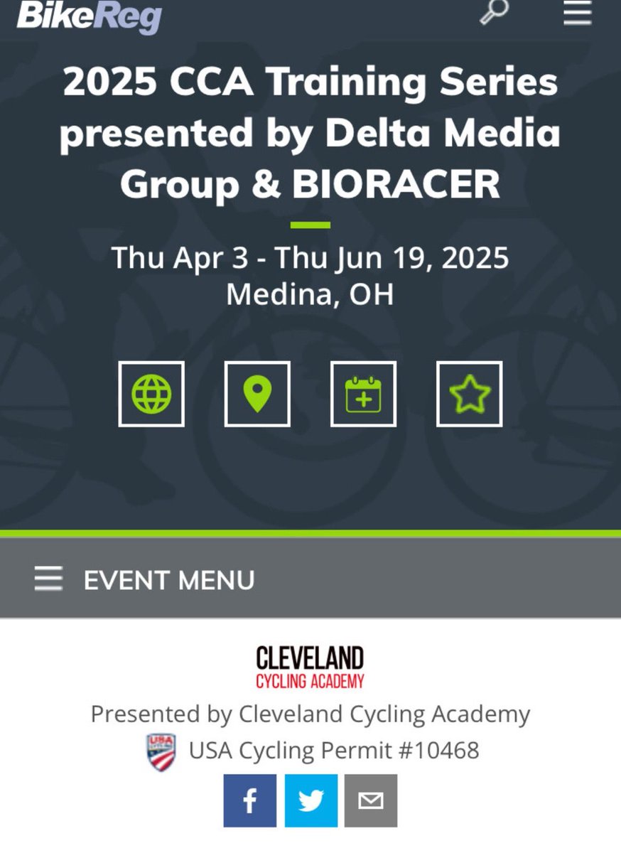 Want to race your bike? Come join this fun series in Ohio! Open to all that want to test their fitness!
bikereg.com/69138