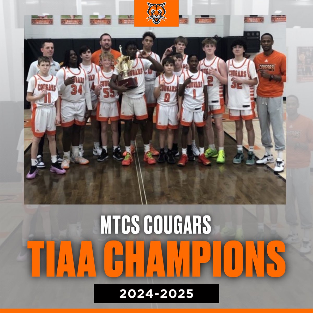 MTCS Athletics (@mtcsathletics) on Twitter photo Congrats to our MS Boys Basketball on winning back-to-back TIAA Championships!! <a href="/MTCSCougarMBB/">MTCS Basketball</a> #GoCougars Congrats to our MS Boys Basketball on winning back-to-back TIAA Championships!! <a href="/MTCSCougarMBB/">MTCS Basketball</a> #GoCougars