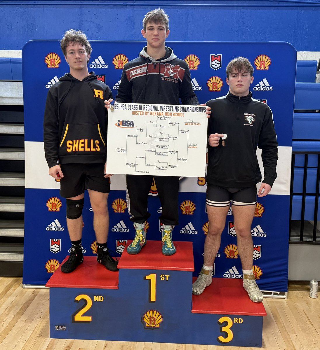 Danny Jackson wins the Regional Championship at Roxana!!!  Danny ran his record to 38-5 on the season.  He will wrestle in the IHSA Carterville Sectional next weekend .  #redbud132 <a href="/TheBUDAthletics/">Red Bud Athletics</a>