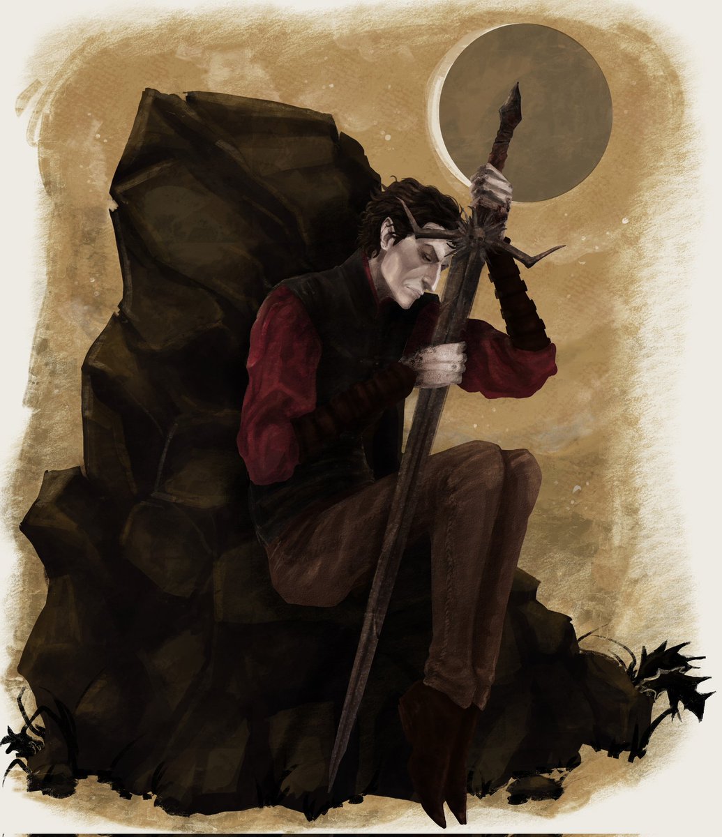 Today I was unexpectedly visited by the urge to redraw the official art, but in my style and with my version of Cyric
My beautiful princess with a disorder🥰