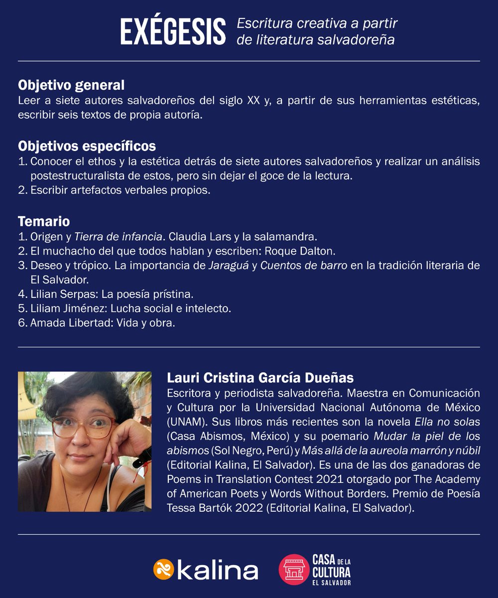 Taller #enlínea <a href="/KalinaEditorial/">Kalina</a> Imagen de Óscar Soles RT