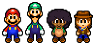 BuckleWynona's tweet photo. I drew Olive and Clover in Mario and Luigi RPG style, cuz why not #undertale #undertalegreen #undertaleyellow #MarioandLuigi https://t.co/0ohLqnS6AI
