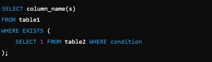 PatternDecoder's tweet photo. Day 15 of my #30DayChallenge to secure a role in data science!

EXISTS vs IN in SQL
🔹 EXISTS – Checks if a subquery returns any rows (stops at first match).
🔹 IN – Checks if a value exists in a list/subquery result (compares all values).
🔹 Performance – EXISTS is often faster. https://t.co/R3RnUUSyIf