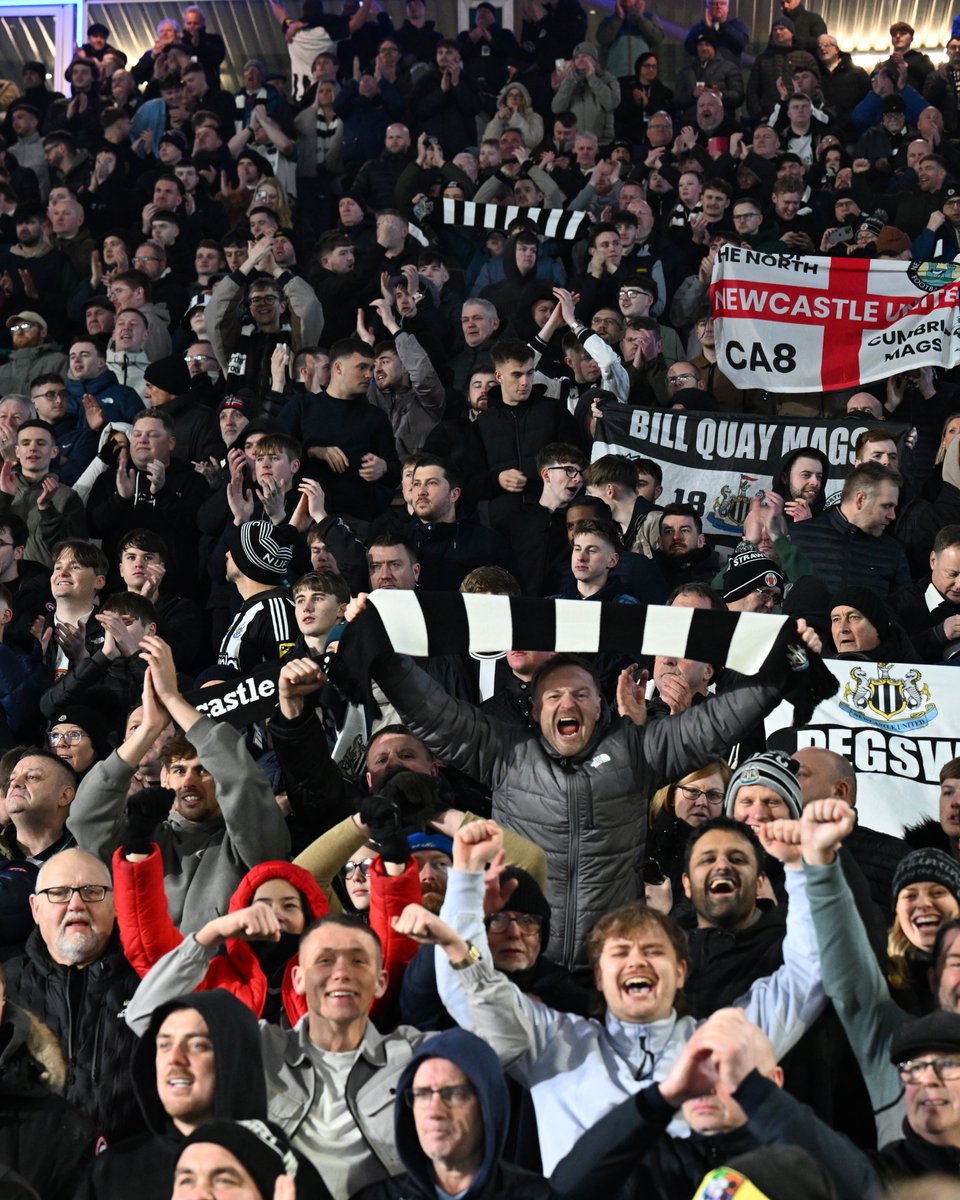 NUFC's tweet photo. Job done ☑️

Thank you for your exceptional support this evening - safe journey home! 🖤🤍 https://t.co/XnXaaNZRqX