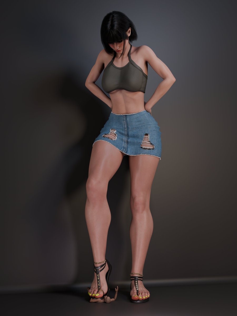 flat T sandals, tear demin and glowing polish!