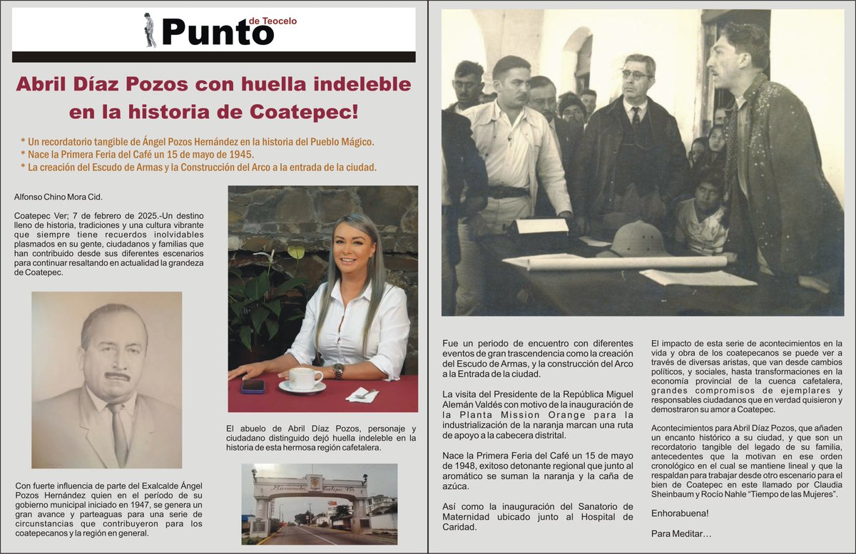 El abuelo de Abril Díaz Pozos, personaje y ciudadano distinguido dejó huella indeleble en la historia de esta hermosa región cafetalera.
<a href="/Claudiashein/">Claudia Sheinbaum Pardo</a> <a href="/rocionahle/">Rocío Nahle</a> <a href="/Dip_ClauTello/">Claudia Tello Espinosa</a> <a href="/EstebanRZepeta/">Esteban Rmz. Zepeta</a>