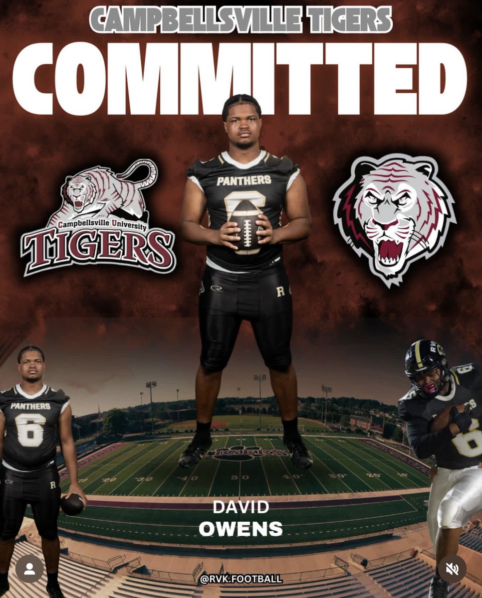 Mikie Benton (@coach__mikeb) on Twitter photo Congrats to <a href="/daowens626/">David Owens</a> on his commitment to <a href="/CvilleTigersFB/">Campbellsville Football</a> <a href="/CoachRussCville/">Jake Russell</a>!! Proud of you my guy!! <a href="/RVKFootball/">Panther Football</a> Congrats to <a href="/daowens626/">David Owens</a> on his commitment to <a href="/CvilleTigersFB/">Campbellsville Football</a> <a href="/CoachRussCville/">Jake Russell</a>!! Proud of you my guy!! <a href="/RVKFootball/">Panther Football</a>