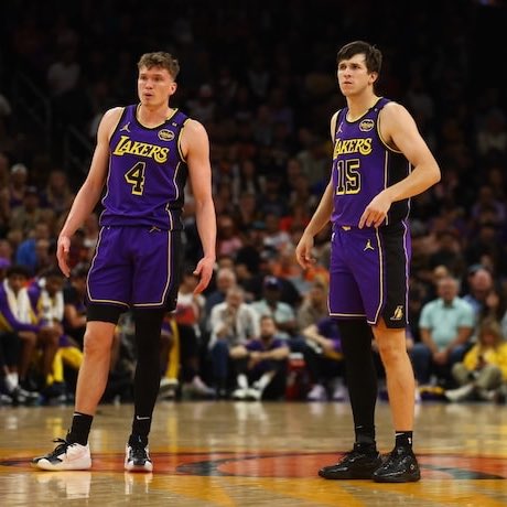 LakersLead's tweet image. LAKERS NEW ROSTER
PG: Luka Doncic, Gabe Vincent
SG: Austin Reaves,Dalton Knecht, Shake Milton
SF: LeBron James, Rui Hachimura, Cam Reddish
PF: Dorian Finney-Smith, Jarred Vanderbilt. Maxi Kleber
C: Jaxson Hayes, Christian Koloko, Christian Wood, Markieff Morris

CAN WE WIN 18? 🏆