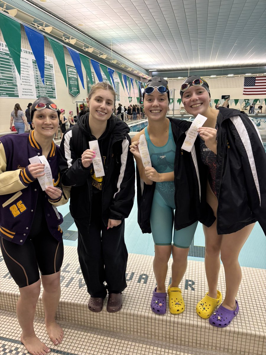 AngolaSwimming's tweet image. 2025 Girls Sectional Finals

200 Yard Freestyle Relay

The team of Ella Sears, Lucy James, Brooke Shelburne, and Taylor Shelburne finished 3rd with a new school record time of 1:43.26!

#APride @IHSAA1 @SteveLantz1
