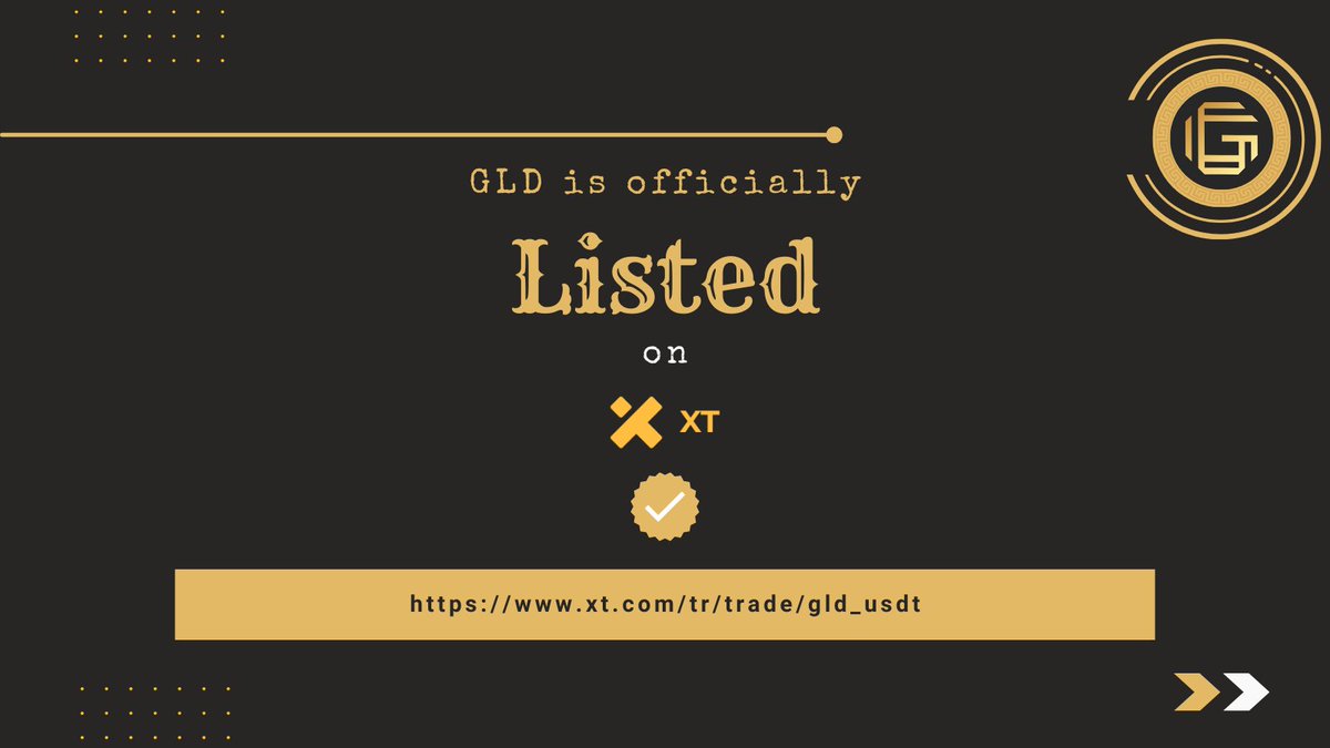 gld_token's tweet photo. We're officially listed on https://t.co/8uMRdlfiei !

Gold Token (GLD) is a gold-backed digital asset, offering the stability of physical gold with the efficiency of blockchain technology. Each GLD token represents one ounce of real gold.

https://t.co/zJZV5hoBCD

@XTexchange 🥳 https://t.co/Vj9RhR0Mra