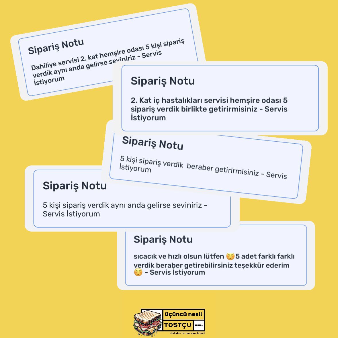Üçüncü Nesil Tostçu (@ucuncunesiltost) on Twitter photo Hastane koridorlarında zamanla yarışan dahiliye hemşireleri, 5 ayrı sipariş verip notlara ‘Dahiliye hemşire odası’ yazınca anladık ki koordinasyon sadece işlerinde değil, tost siparişlerinde de tam! 🙌 Aynı anda sıcacık ulaştırdık 🩺🔥 
#bagcilar #dahiliye #hemşire #yemek Hastane koridorlarında zamanla yarışan dahiliye hemşireleri, 5 ayrı sipariş verip notlara ‘Dahiliye hemşire odası’ yazınca anladık ki koordinasyon sadece işlerinde değil, tost siparişlerinde de tam! 🙌 Aynı anda sıcacık ulaştırdık 🩺🔥 
#bagcilar #dahiliye #hemşire #yemek