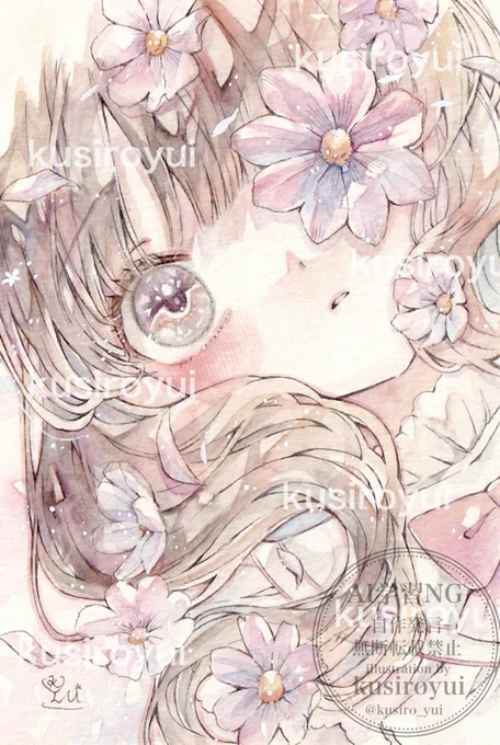 「花が咲く」#アナログ絵 #牢乎たる恋情 