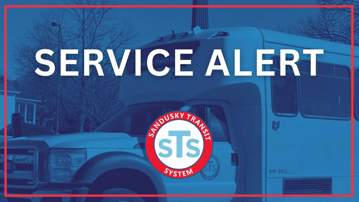 SanduskyTransit's tweet image. Erie County is now under a Level 2. Buses are still running, but certain routes are running behind schedule due to the road conditions. Please give yourself extra travel time.