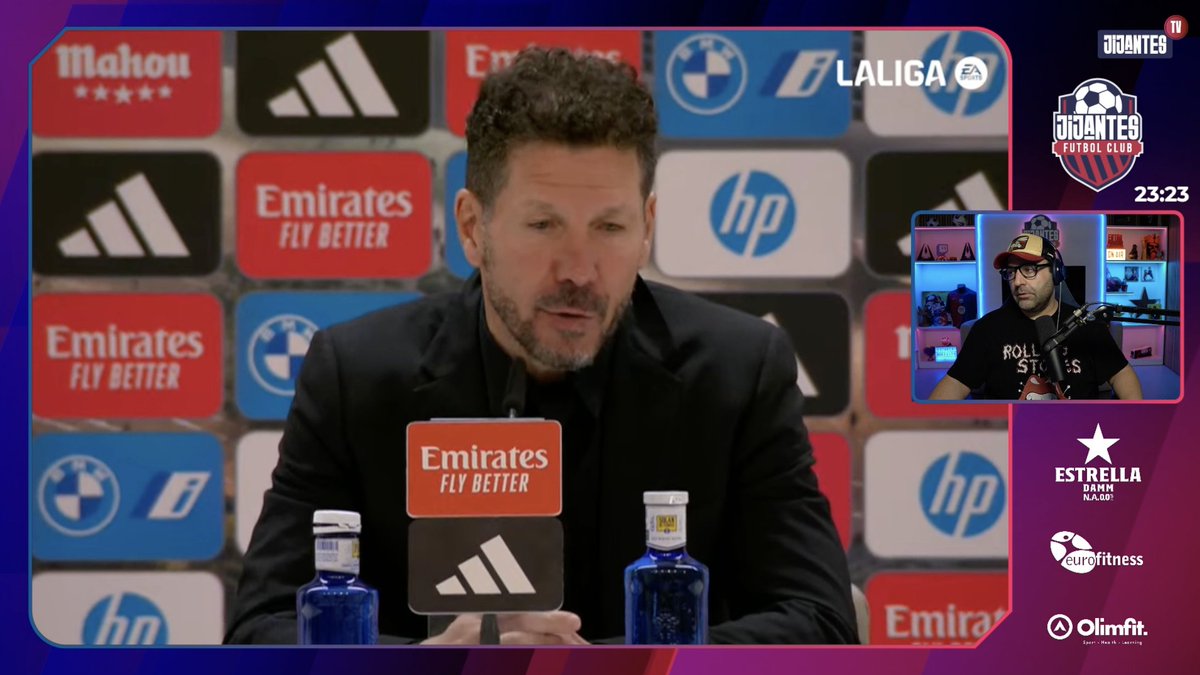 📺 DIRECTO <a href="/JijantesFC/">Jijantes FC</a>

Cholo Simeone: "Se queda un empate en el que seguramente los dos pensábamos que nos podíamos haber llevado más." 😞

🍻 De la mano de <a href="/EstrellaDammEs/">Estrella Damm Es</a> 

🔗 twitch.tv/gerardromero