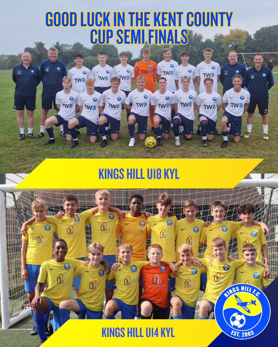 Wishing our U18 KYL &amp; U14 KYL sides the best of luck in their Kent County Cup Semi finals tomorrow!

🟡🔵