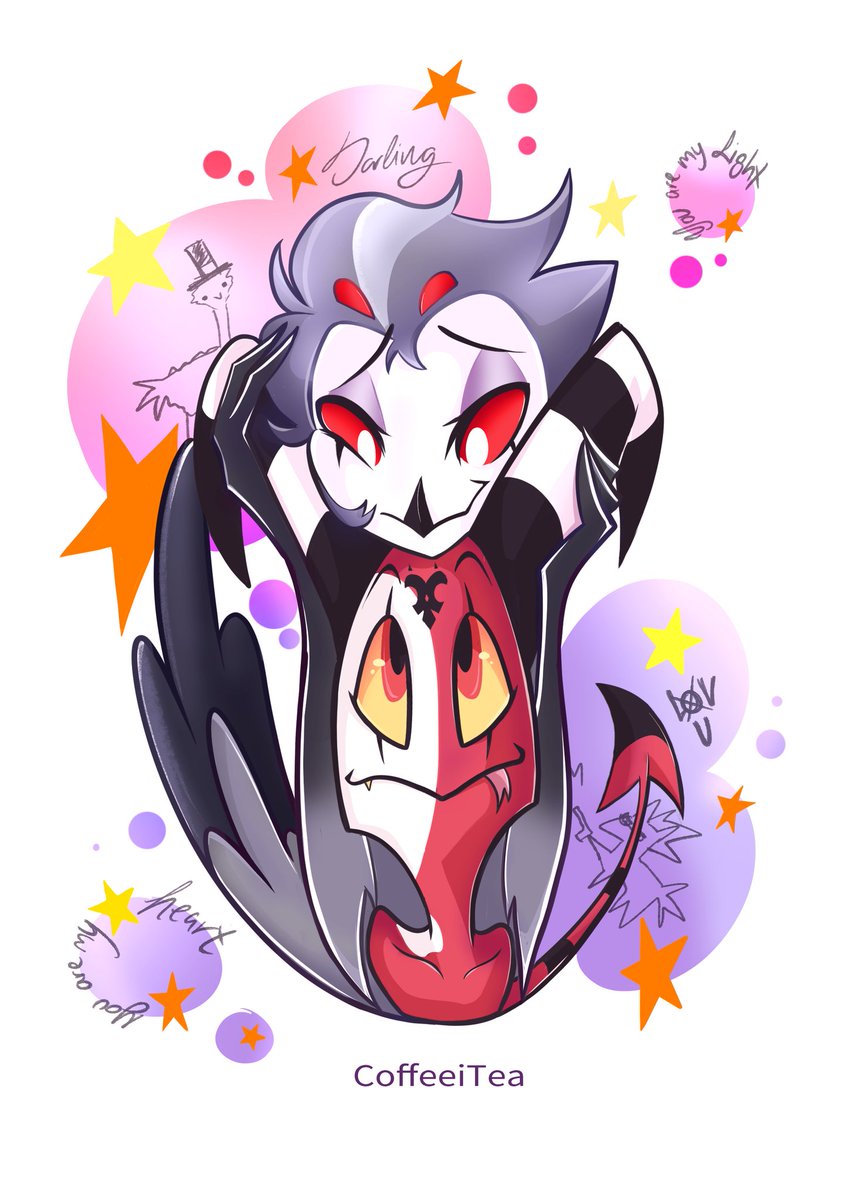 Full color!
 I'm cleaning up the sketches of these drawings.
 Should I make some stickers?
 Glittler stickers!? ✨✨