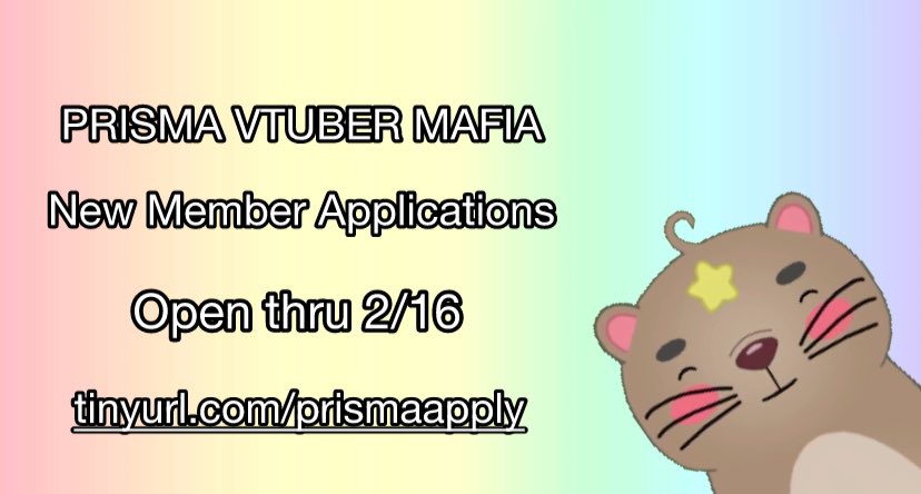 PRISMAVT's tweet image. For the first time EVER, PRISMA is hosting new member applications! If you want to join the Family, consider sending in your application!
Applications open thru 2/16, and you can apply here:
tinyurl.com/prismaapply
