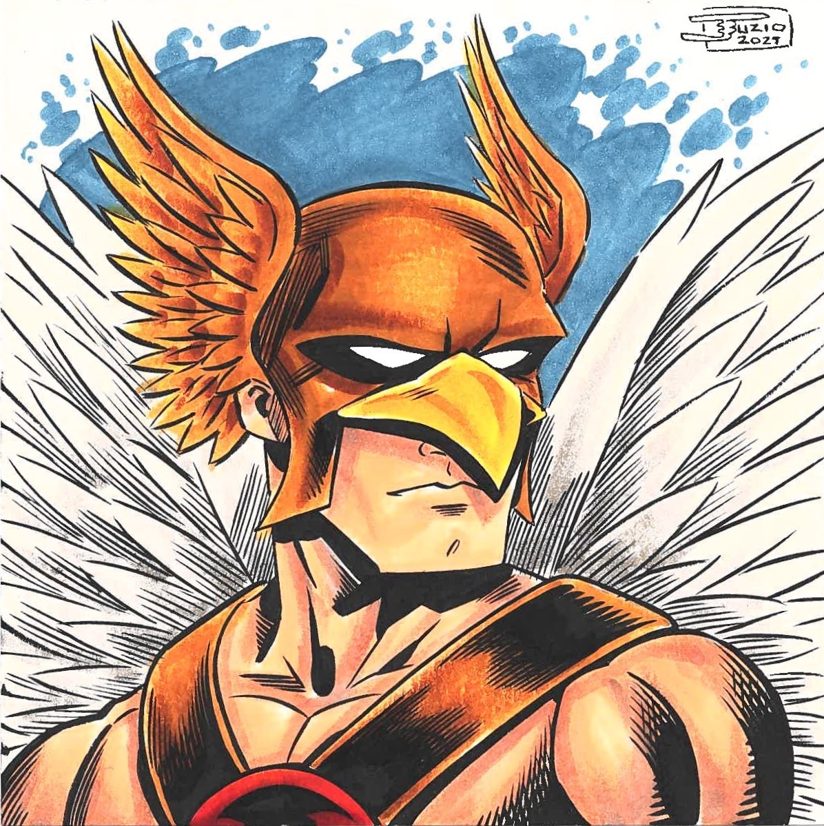 JasPosey's tweet photo. My commission of Hawkman by JP Buzio https://t.co/FV8H9883DH #JPBuzio #artcommission #Hawkman #CarterHall #JusticeLeague #JL #JSA #JusticeSociety #Khufu #reincarnation #AllStarSquadron #SecretSix #NthMetal #Earth2 #Hawkmanart #JusticeSocietyart #DCComics #comicart #DCSuperheroes https://t.co/4ROqhXOacG