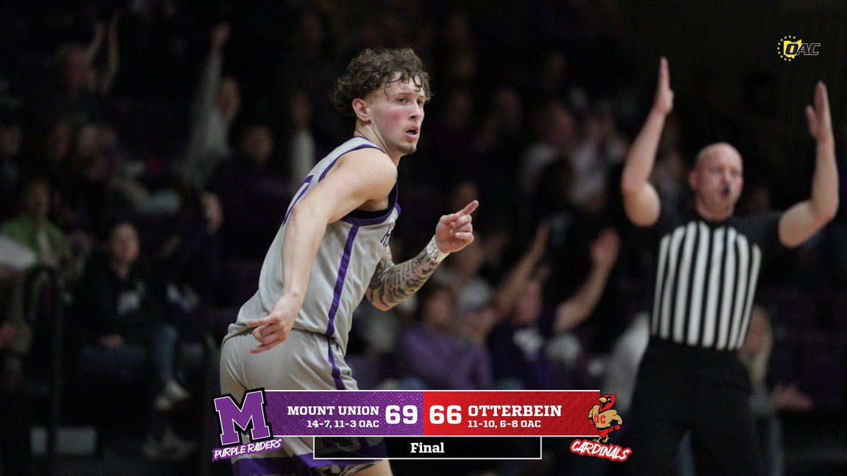 Men's Basketball: Raiders Get Back in the Win Column Against Otterbein athletics.mountunion.edu/news/2025/2/8/… #GoMountGo