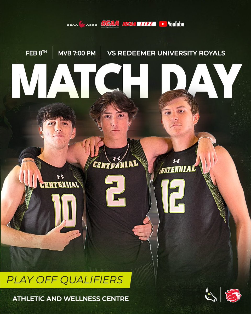 CentennialCOLTS's tweet image. It’s almost game time! Colts Men’s Volleyball takes on the Redeemer at Athletic &amp;amp; Wellness Centre be there of be squared😤

Stay tune for the madness, catch the updates on our stories or watch the game live on coltsnet: youtube.com/live/fL-Fbb9UR…

#letsgocolts #ocaa #gametime