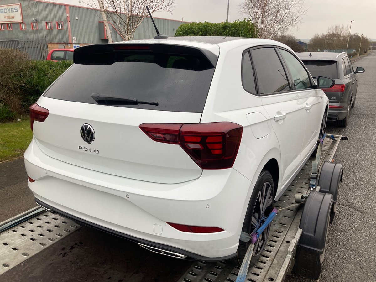 CaptainMov12489's tweet photo. And another one done today 
Volkswagen Polo R-line Black Edition 😍 dealer transfer ready for its new owner! 

#polorline
#new74polo
#volkswagendeswinks

Available now from 
@deswinks VW Scarborough https://t.co/Mg2f3SUmhE