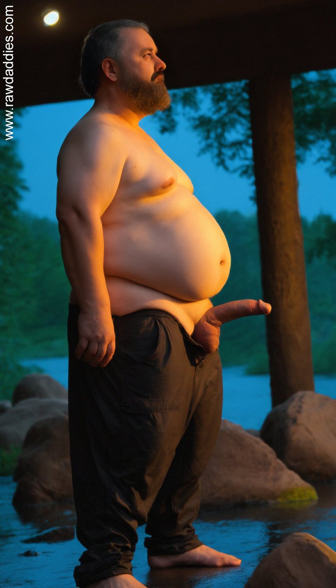 #nsfw #bear #silverdaddy #fat #chubby #daddy #daddybear #mature #dilf #oldman #gay #cock #monstercock #erection #flux #stablediffusion #ai #aiporn