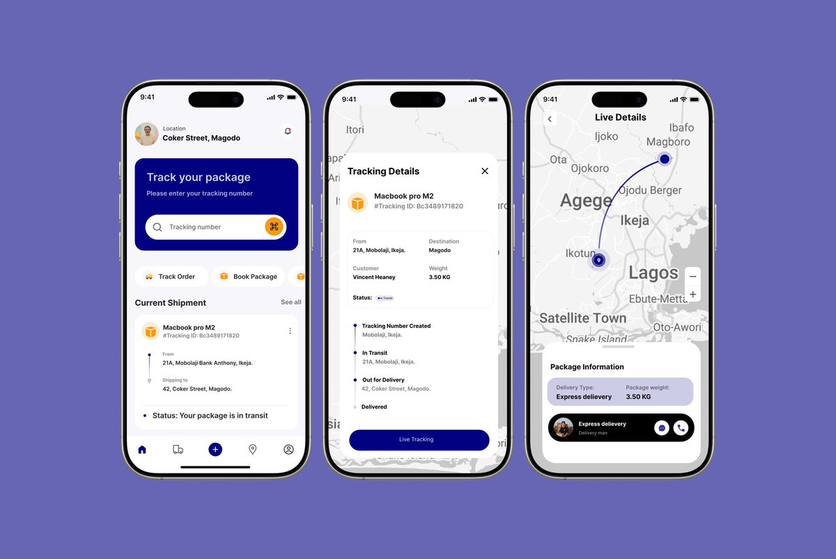 itzdeluxbeauty's tweet photo. Day 8 UI daily challenge with @ux_thrive 
Task: Replicate the Parcel Delivery Mobile App

Font: Inter
Color Code: #000080

#UIDesign #DeliveryApp #DesignChallenge 
#DesignForGood #UIUX https://t.co/JYE2oV4al9