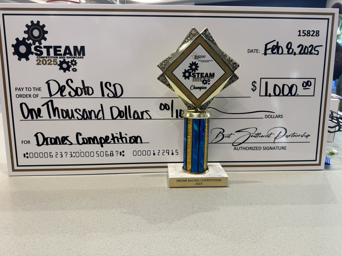 Edwaurdo King (@mrking_cte) on Twitter photo 2025 Best Southwest STEMFEST Drone competition Champions <a href="/DeSotoISDCTE/">DeSoto ISD Career & Technical Education/CCMR</a> 2025 Best Southwest STEMFEST Drone competition Champions <a href="/DeSotoISDCTE/">DeSoto ISD Career & Technical Education/CCMR</a>
