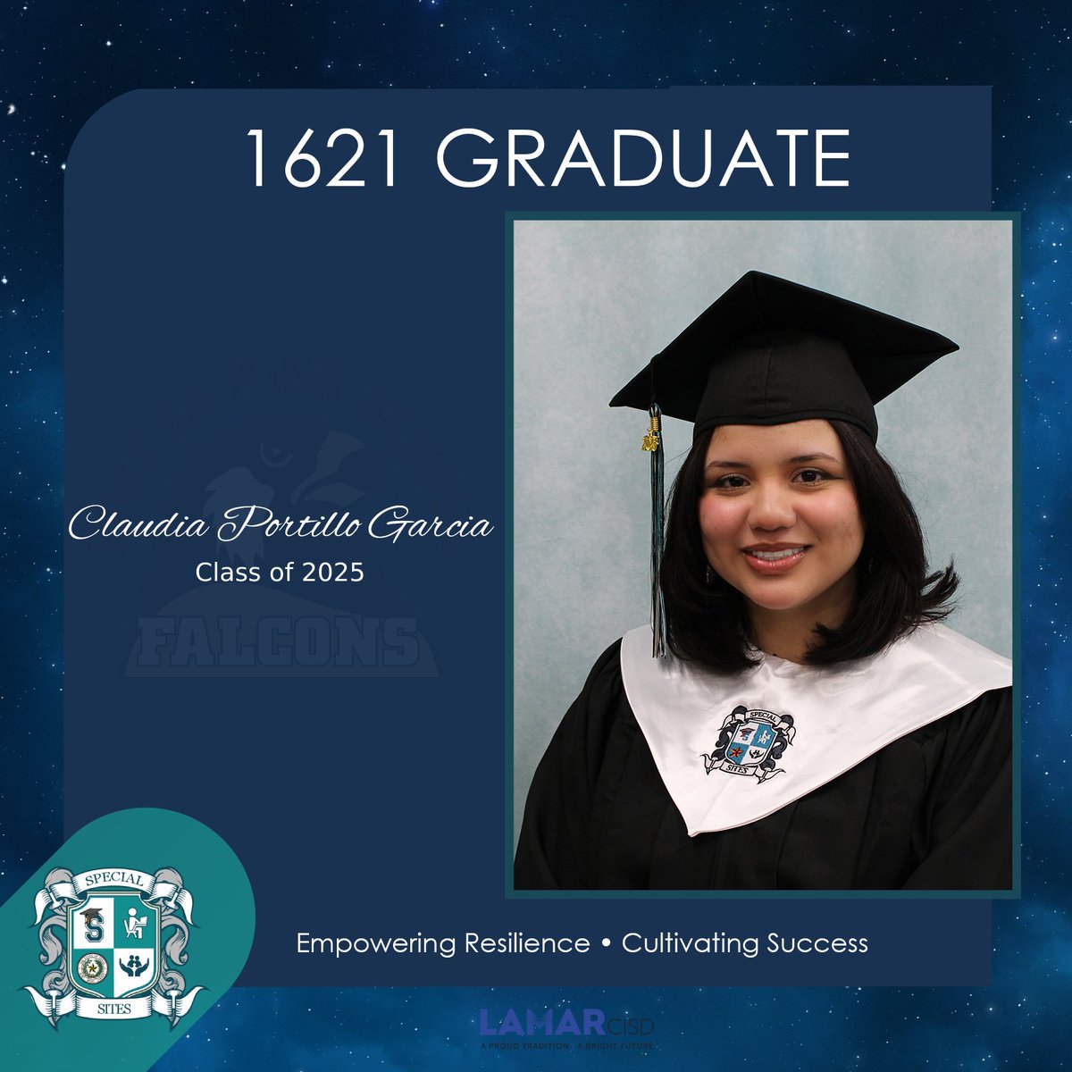 Congratulations to Claudia Portillo Garcia on becoming a graduate! We at 1621 are incredibly proud of you, and we can't wait to see you continue to cultivate success in your future! #1621Grad #EmpoweringResilienceCultivatingSuccess